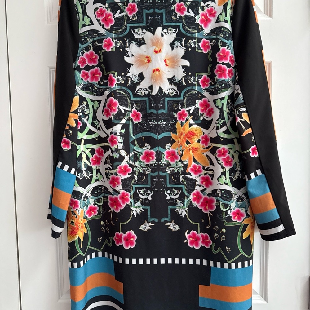 Clover Canyon Cuba Scarf Multicolor Long Sleeve Dress size L